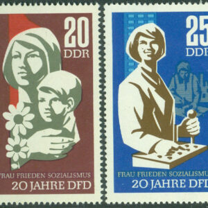 DDR – M 1256-1257 Demokratiska kvinnoförbundet i Tyskland (DFD) 20 år, 2 kpl **