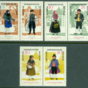 DDR – M 1214-1219 Folkdräkter II, 3 par kpl **