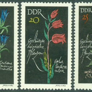DDR – M 1242-1244 Skyddade inhemska växter, 3 kpl **