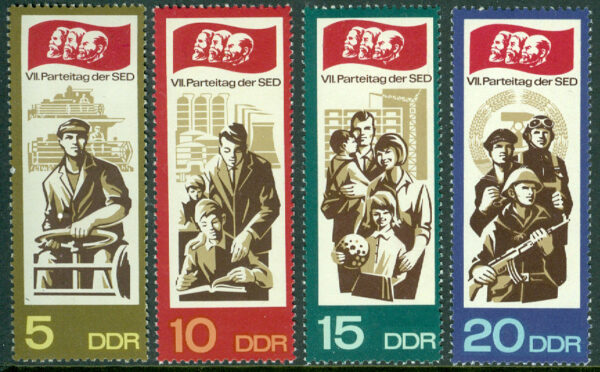 DDR - M 1268-1271 Partikonferens för Tysklands socialistiska enhetsparti (SED) (II), 4 kpl **