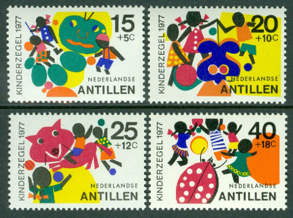 Nederländska Antillerna - M  341-344 Ungdomsvården, 4 kpl **