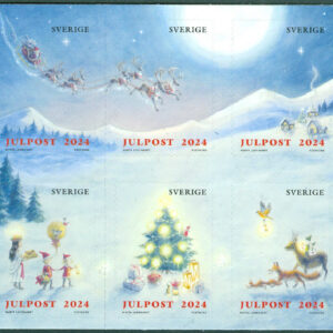 Häfte julpost 2024 – En sagolik jul (10 märken Sverige julpost)