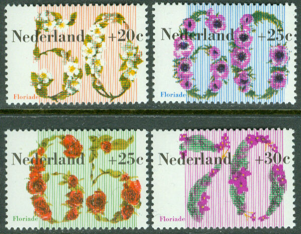 Nederländerna - M 1203-1206 Sommarmärken, trädgårdsutställning "Floriade '82", 4 kpl **