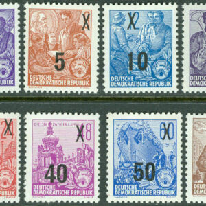 DDR – M  435-442 Femårsplan, påtryck nya valörer 8 kpl **