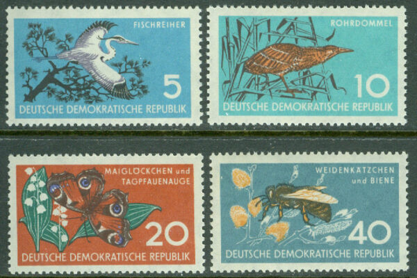 DDR - M  688-690, 692 Naturskydd, 4 ol **