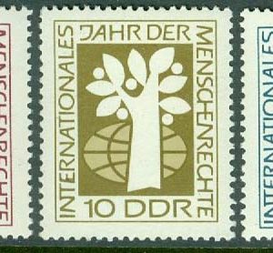 DDR – M 1368-1370 Int. året för mänskliga rättigheter, 3 kpl **