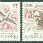 DDR – M 1351-1352 Maxim Gorkij (1868-1936), rysk författare, 2 kpl **