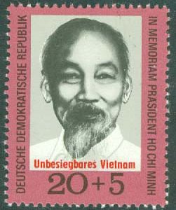 DDR – M 1602 Oslagbara Vietnam. President Ho Chi Minh död 1 år, 1 kpl **