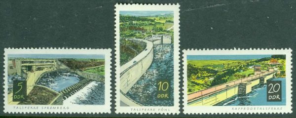 DDR - M 1400-1401, 1403 Dammar byggda efter 1945, 3 ol **