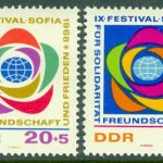 DDR – M 1377-1378 Världsfestival för ungdomar och studenter, Sofia, 2 kpl **