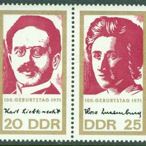 DDR – M 1650-1651 Rosa Luxemburg und Karl Liebknecht 100 år, par kpl **