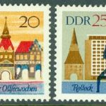 DDR – M 1384-1385 Staden Rostock 750 år, 2 kpl **