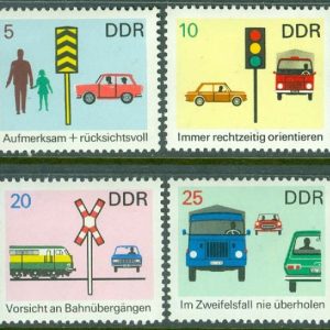 DDR – M 1444-1447 Säkerhet i stadstrafik II, 4 kpl **