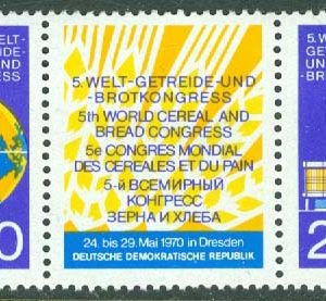 DDR – M 1575-1576 Int. spannmåls- och brödkongress, 3-strip kpl **