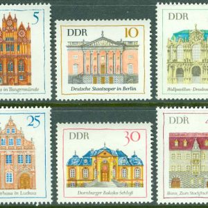 DDR – M 1434-1439 Viktiga byggnader (III), 6 kpl **