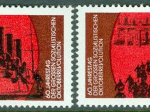 DDR – M 2259-2260 Oktoberrevolutionen i Ryssland 60 år, 2 kpl **