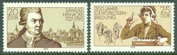DDR - M 2314-2315 Första statliga läroanstalten för döva 200 år, 2 kpl **