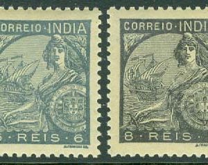 Portugisiska Indien – M  382-383 Allegori Portugal och galeasen ”São Gabriel“, 2 ol **