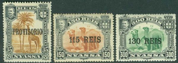Nyassa - M   45, 48-49 Djur, påtryck på 1901 års serie, 3 ol **