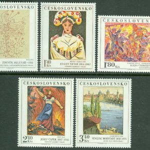 Tjeckoslovakien – M 2294-2298 Konst från Nationalgalleriet, 5 kpl **