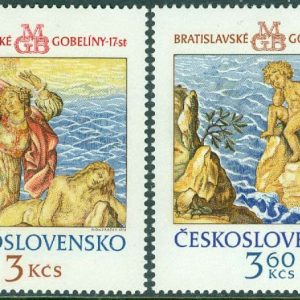 Tjeckoslovakien – M 2319-2320 Gobelänger från Bratislava (III), 2 kpl **