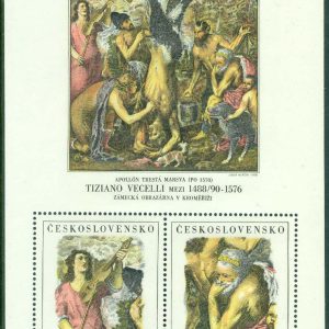 Tjeckoslovakien – M 2463-2464 (BL 38) Praga 1978. Målning av Tizian, block kpl **