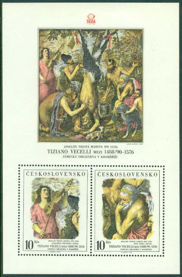 Tjeckoslovakien - M 2463-2464 (BL 38) Praga 1978. Målning av Tizian, block kpl **