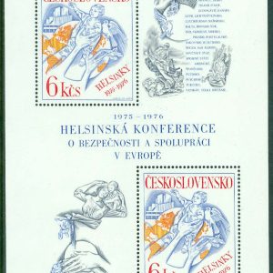 Tjeckoslovakien – M 2335 (BL 33) Helgingforsavtalet 1 år, block kpl **