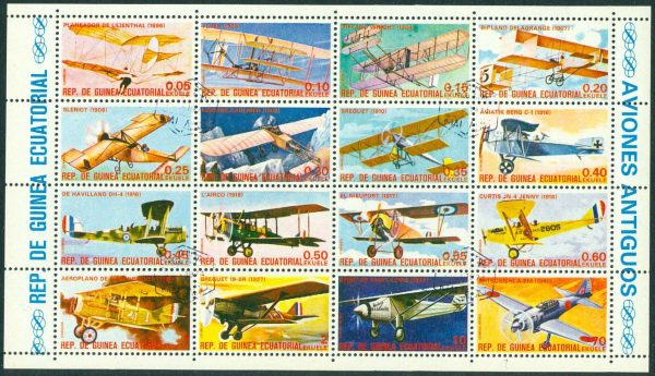 Ekvatorialguinea - M 1598-M 1600 Flygplan 16-block kpl stpl
