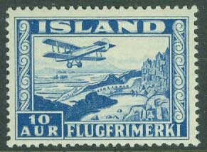 Island – F  204 Luftpost, 10 öre *