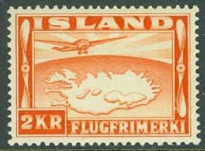 Island – F  209 Luftpost 2 kr *