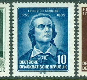 DDR – M  464-466AY Diktaren Friedrich Schiller död 150 år, 3 kpl **