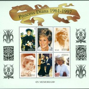 Antigua & Barbuda – M 2641-2646 Prinsessan Diana in memoriam, miniark **