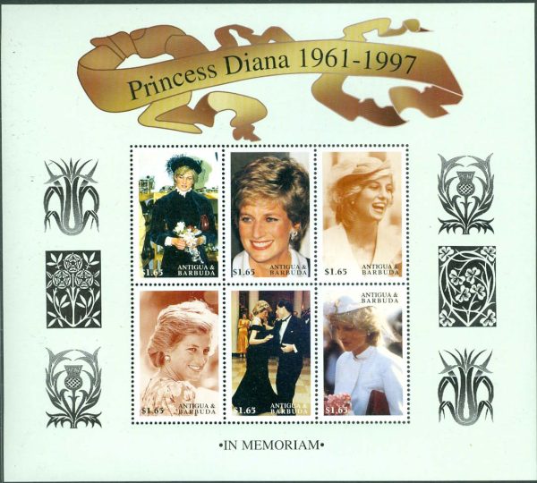 Antigua & Barbuda - M 2641-2646 Prinsessan Diana in memoriam, miniark **