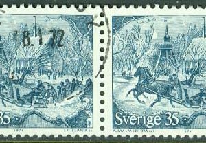 F  749BB Gammaldags jul, julottefärd, par stpl 8.1.72