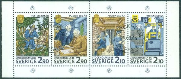 F 1416-1419 Stockholmia 86 V. Prakt STOCKHOLM PFA 29.08.86 (A/U)