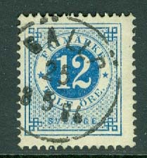 F   32 Ringtyp t. 13, 12 öre. GÄLLÖ 25.5 1886  (Z/J)