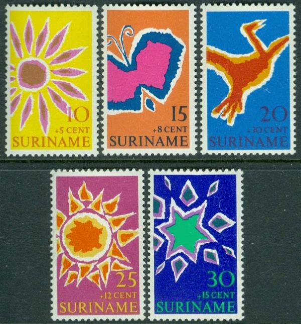 Surinam - M  570-574 Påsk 1970, 5 kpl **