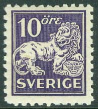 Sverige – F  146C Stående lejon 10 öre typ II **