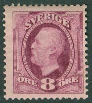 Sverige – F   53 Oscar II vm krona, 8 öre **