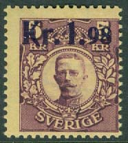 Sverige – F   97vm1 Gustaf V i medaljong, 1:98 på 5 kr **