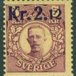 Sverige – F   98vm1 Gustaf V i medaljong, 2:12 på 5 kr **