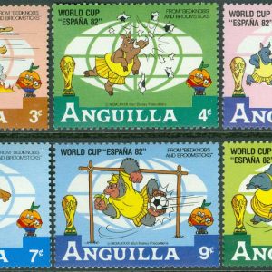 Anguilla – M 501-506 Disneyfigurer i VM i fotboll 1982, 6 ol **