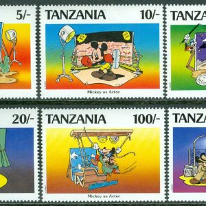 Tanzania – M  824-829 Musse Pigg som skådespelare, 6 ol **