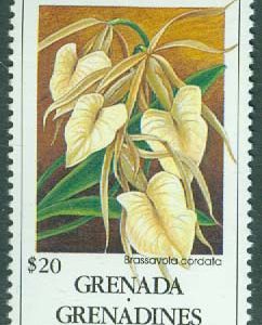 Grenada Grenadines – M 1388 Orkidéer, Brassavola cordata, 20 $ **