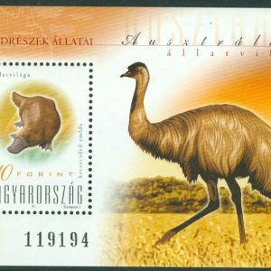Ungern – M 4595 (BL 255) Australiens fauna, block **