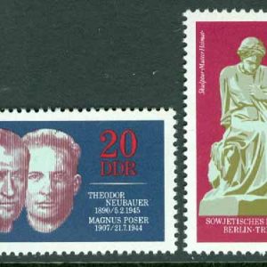 DDR – M 1603-1604 Internationella minnesmärken, motståndshjältar, 2 kpl **