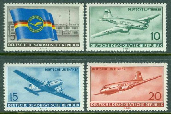DDR - M  512-515 Öppnande av civil flygtrafik i DDR, 4 kpl **