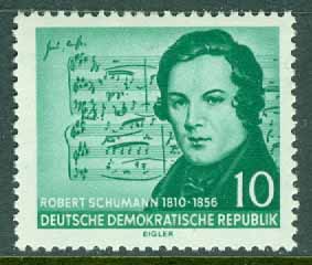 DDR – M  541 Kompositören Robert Schumann död 100 år, 10 Pf **
