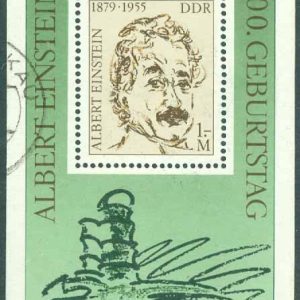 DDR – M 2402 (BL 54) Albert Einsteins födelse 100 år, Block kpl stpl